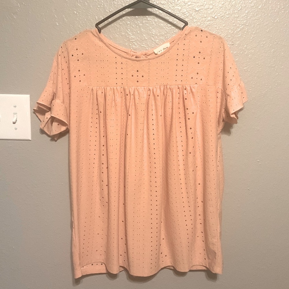 143 Story pink Eyelet top